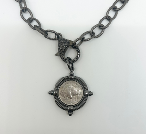 Elisabeth Pohle - Buffalo Coin Necklace in Gunmetal