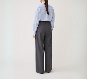 Suncoo - Jonas Full Leg Soft Pleated Trousers in Grey