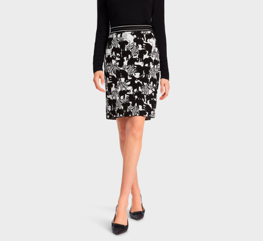 Marc Cain - Animal Intense Skirt "Knitted in Germany" with Elephant Motif