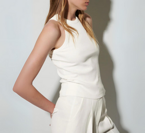 Luisa Cerano - Ribbed Tank in Off White