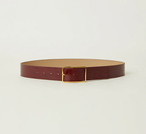 B-Low the Belt - Milla Gloss Leather Belt in Burgendy and Gold