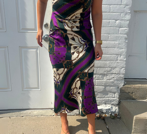 Veronica Beard - Clover Tapestry Print Silk Skirt