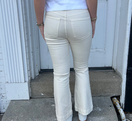 Veronica Beard - Kean Straight Leg Front Seam Pants in Off-White