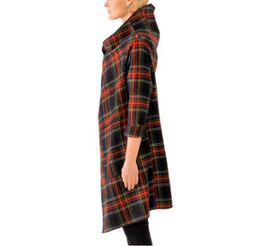 
            
                Load image into Gallery viewer, Gretchen Scott - Plaid Wrap Coat with Shawl Collar - Duke of York in Black
            
        