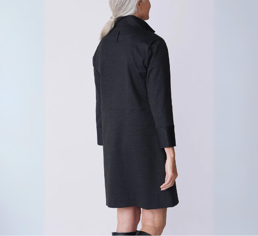 Kal Rieman - Harper 1/4 Zip Ponte Dress in Charcoal