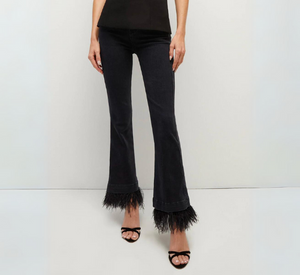 
            
                Load image into Gallery viewer, Veronica Beard - Carson Kick-Flare Jean with Feather Trim
            
        