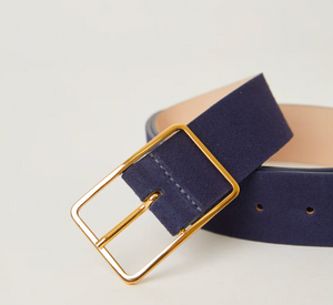
            
                Load image into Gallery viewer, B-Low The Belt - Milla Suede Belt in Navy Gold
            
        