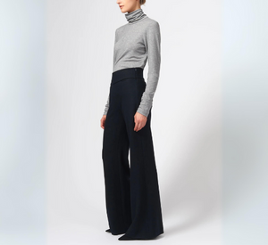 Kal Rieman - Wide Leg Felted Jersey Pant in Midnight