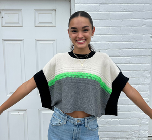 Tricot Chic - Short Sleeve Crop Cape Sweater