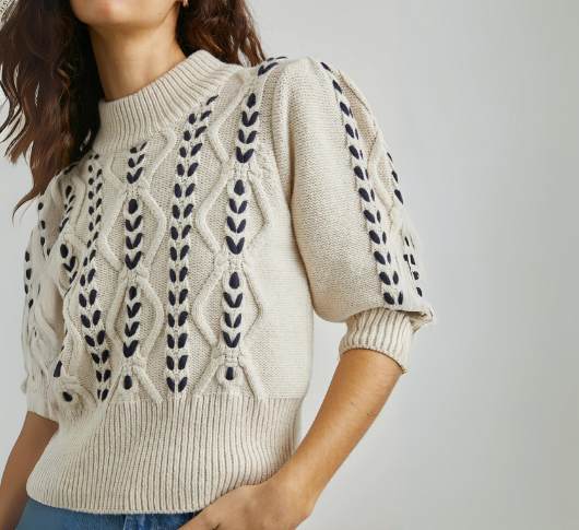 Rails - Addy Sweater in Oatmeal/Navy