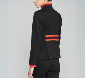 Vilagallo - Bi-Color Trim Jacket in Black