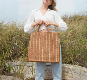 Mar Y Sol - Marbella Tote in Sand with Natural Stripes