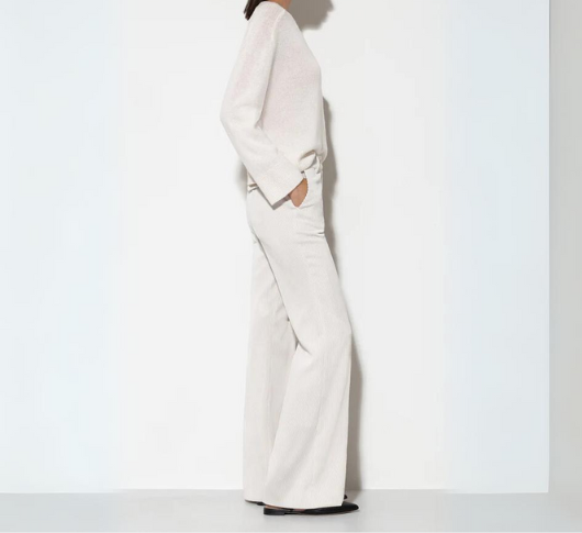 Luisa Cerano - Light Weight Flare Corduroy Pants in Eggshell