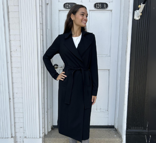 Iris Setlakwe - Matte Jersey Trench Coat in Black