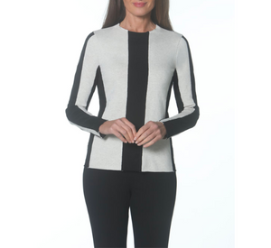 
            
                Load image into Gallery viewer, E.L.I - Color Block Top in Black/Parchment
            
        