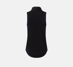 Iris Setlakwe - Matte Jersey Sleeveless Pleated V-Neck Top in Black