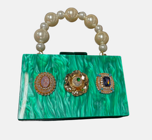 Anton Heunis - Box Clutch with Gems in Green