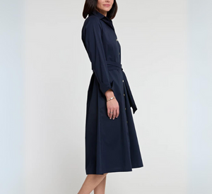 Hinson Wu - Tamron Long Sleeve Cotton Dress in Navy