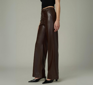 Joe's Jeans -  Mia Vegan Leather Crop Pants in Coffee