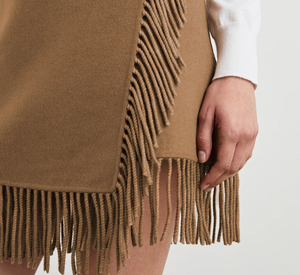 Rails - Vista Double Faced Overlapped Fringe Skirt in Camel