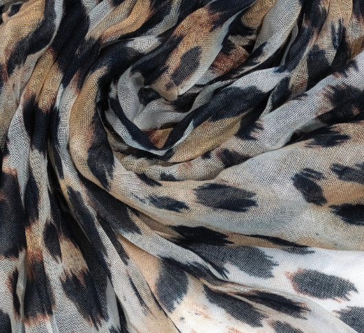 
            
                Load image into Gallery viewer, Echo - Leopard Crinkle Wrap Scarf
            
        
