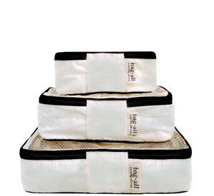 Bag-all - Cotton Packing Cubes, Print 3-Pack, in Cream