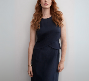 Iris Setlakwe - Crossover Waist Dress in Navy