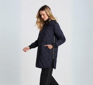 Adroit Atelier - Libby Quilted Full Zip Coat in Navy