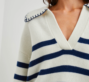 
            
                Load image into Gallery viewer, Rails - Athena Stripe Sweater in Ivory/Navy
            
        