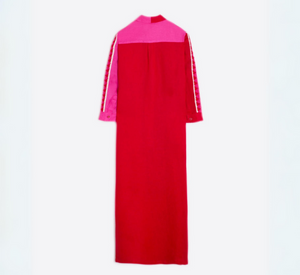 Vilagallo - Antonella Linen Dress in Red/Pink