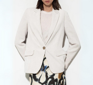 Luisa Cerano - Button Lightweight Corduroy Jacket in Eggshell