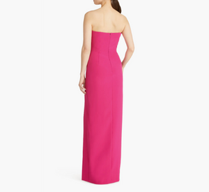 ML Monique Lhuillier - Gemma Strapless Column Gown in Fuschia