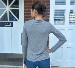 Kal Rieman - Amanda Long Sleeve Brushed Jersey Top in Grey