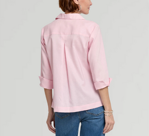 Hinson Wu - Lara 3/4 Sleeve Linen Shirt in Soft Pink