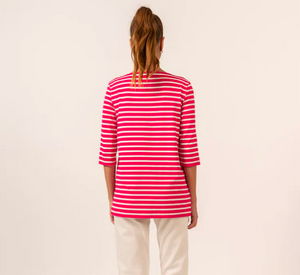 Saint James - UV Protection UPF Top in Pink/Ivory Stripe