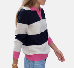 Vilagallo - Striped Polo Sweater
