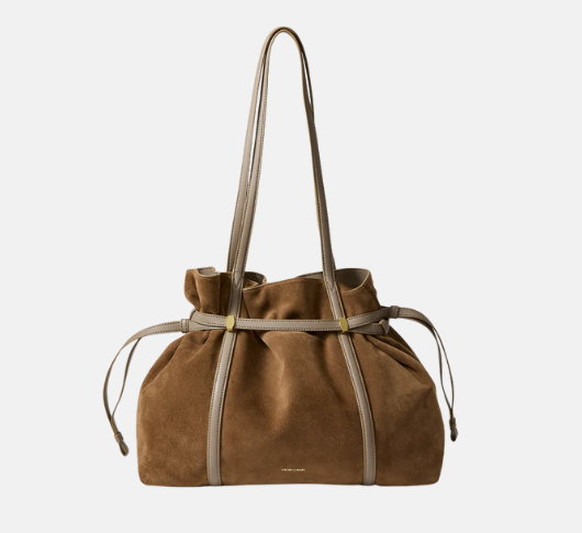 Veronica Beard - Suede Lasso Belted Tote Bag in Bark