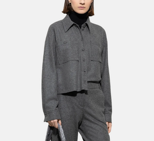 Luisa Cerano - Flannel Shirt Jacket in Grey