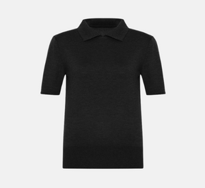 Theo - Nomia Short Sleeve Polo Tee in Black