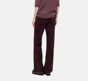Luisa Cerano – Flare Corduroy Trousers in Burgundy