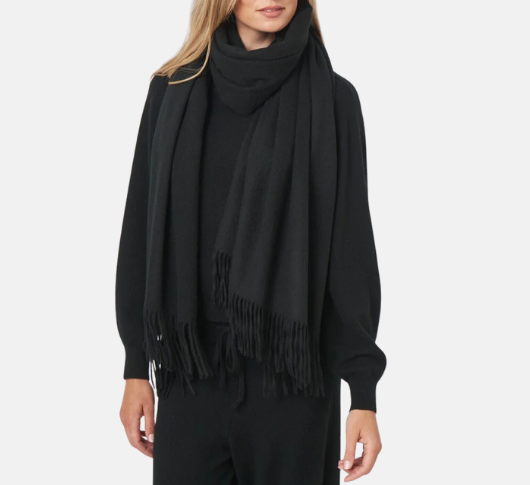 Repeat - Fringe Wrap in Black