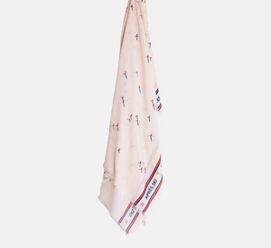 Vilagallo - Ski Print Scarf in Cream, Red, and Blue