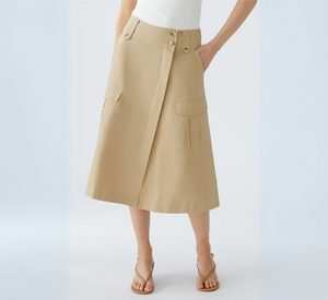 OUI - Cargo Midi Skirt in Desert Tan