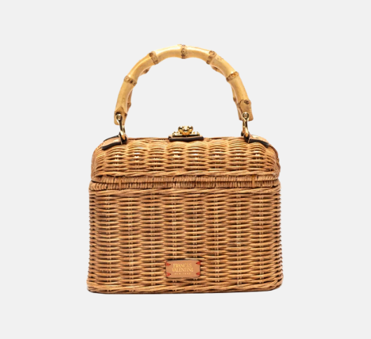 Sainte-Catherine  ボネ ボンネット BOX付【 №1 】 Frances Valentine - Hannah Wicker Lunchbox with Bamboo Handle