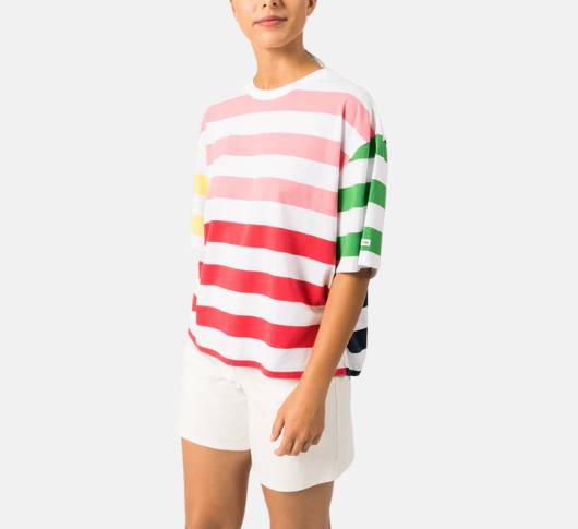 Saint James - Drop Shoulder Striped Oversize Tee in Multicolor