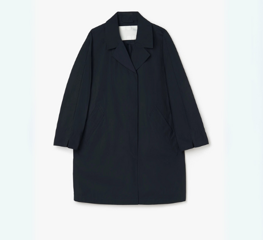 OOF - Nylon Trench Coat in Dark Blue