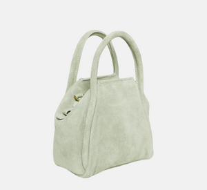 Oliveve - Mini Taya Top Handle and Crossbody Suede Bag in Seafoam