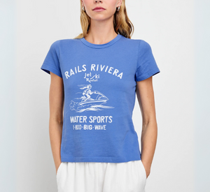 RAILS - Fitted Crew T-Shirt in Rails Riviera
