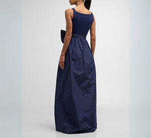 Chiara Boni La Petite Robe - Harlee Bow-Embellished Gown in Blu Notte