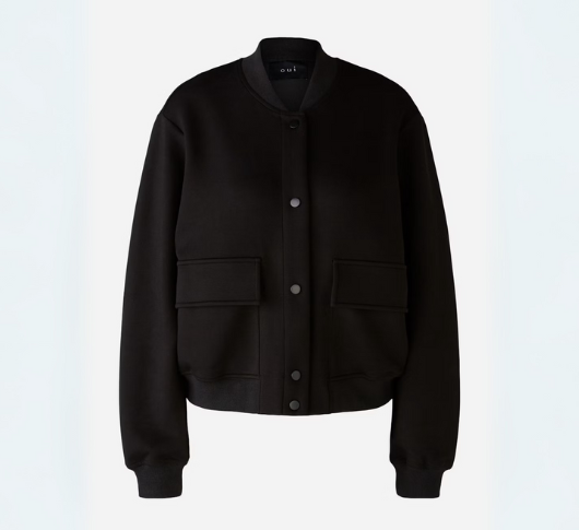 OUI - Jersey Baseball Jacket in Black